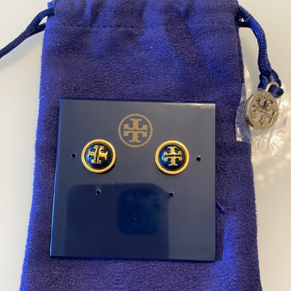 Tory Burch Accessories - Black with gold Tory Burch stud earrings